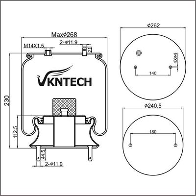 TRAILER AIR SPRING REPLACED BY SCANIA 470920 488265 1440301 1440856 1726256  Firestone W01-S15-8192 1T15VR-3 WITH METAL PISTON