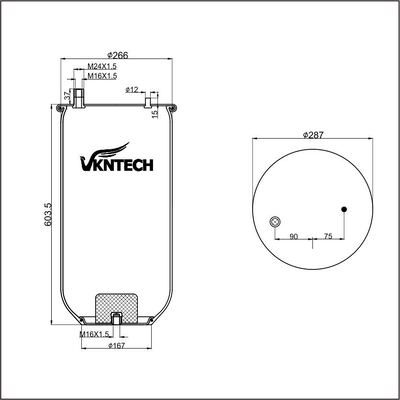 TRUCK  AIR SPRING FOR Contitech 4912NP10 V.I 5.010.557.355    REPLACED BY VKNTECH 1K4912-S2 WITHOUT PISTON