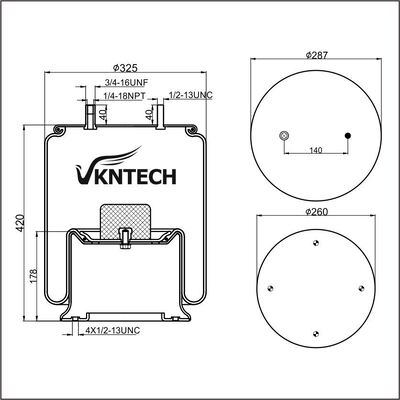 TRAILER AIR SPRING NEWAY 90557200  WATSON & CHALIN AS-0047  Firestone W01-358-5503 1T19L-12  Goodyear 1R14-174 566283020 replaced by VKNTECH 1K5503